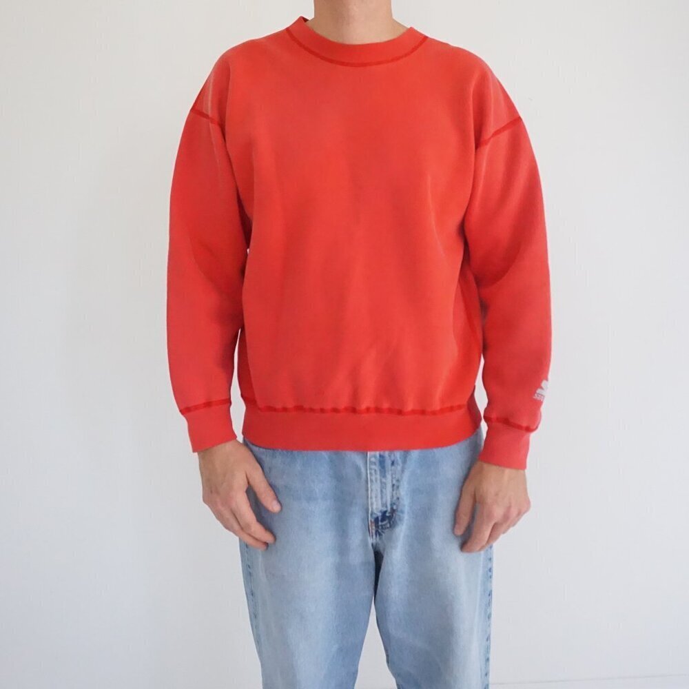 Vintage Starter Red Crewneck Sweatshirt 80s One Pound Fleece Retro Sport Style M